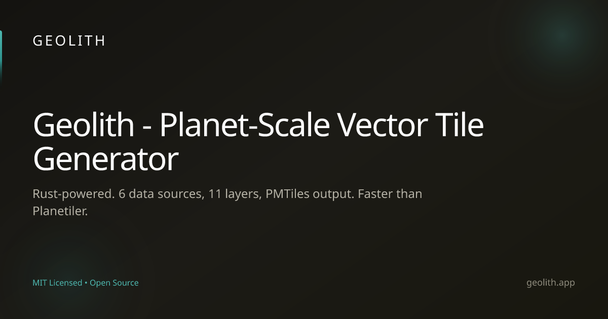 Geolith - Planet-Scale Vector Tile Generator